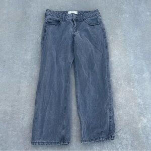Hollister low rise baggy acid wash dark denim jeans loose wide leg oversized